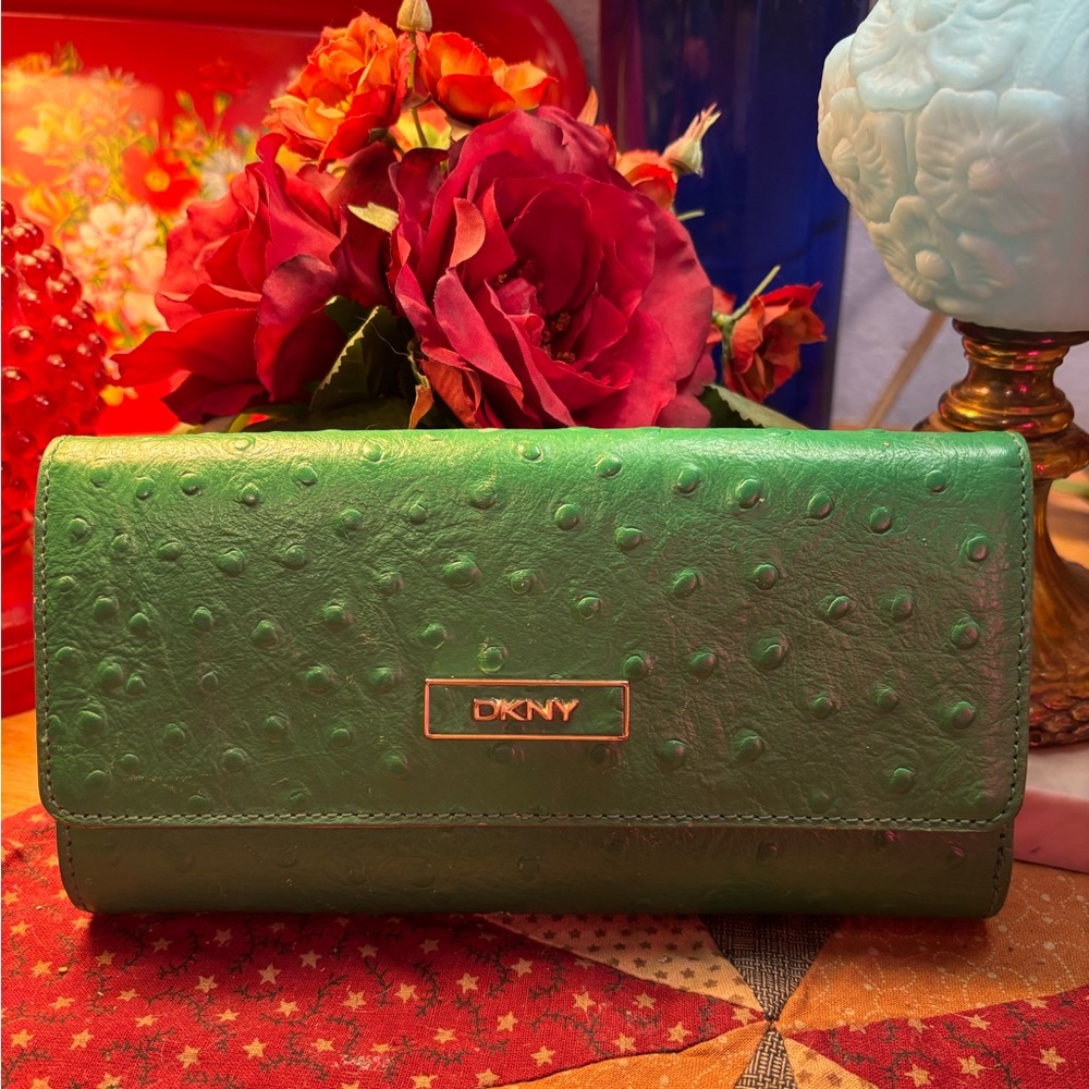 DKNY Green Trifold Wallet